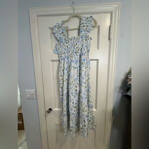 Hill House Maxi Nap Dress in Blue and White Floral